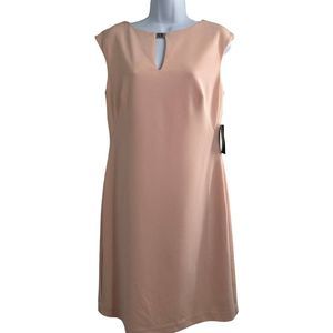 NWT Lauren Ralph Lauren Rose Mist Keyhole Crepe Sheath‎ Dress Size 10